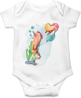 Cute Seahorse Baby Bodysuit, Wild once, Baby Fox, Boy, Girl, Baby Grow, Nautical Bodysuit, New-born, Custom, Baby Shower, Gift (0-3)