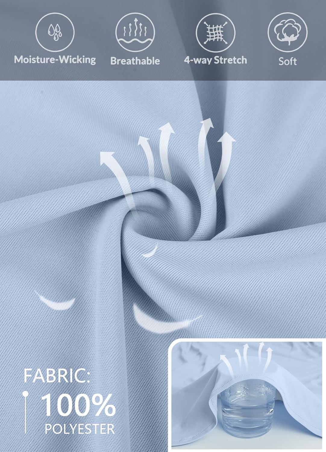 Women's Workout Shirts Short Sleeve Cropped Split Back Athletic Tops Active Running Gym Quick Dry Sun Shirts UPF 50+ - Image 3