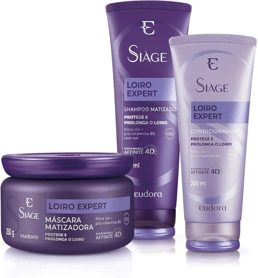 Eudora Kit Siàge Loiro Expert Shampoo + Condicionador + Máscara Matizadora