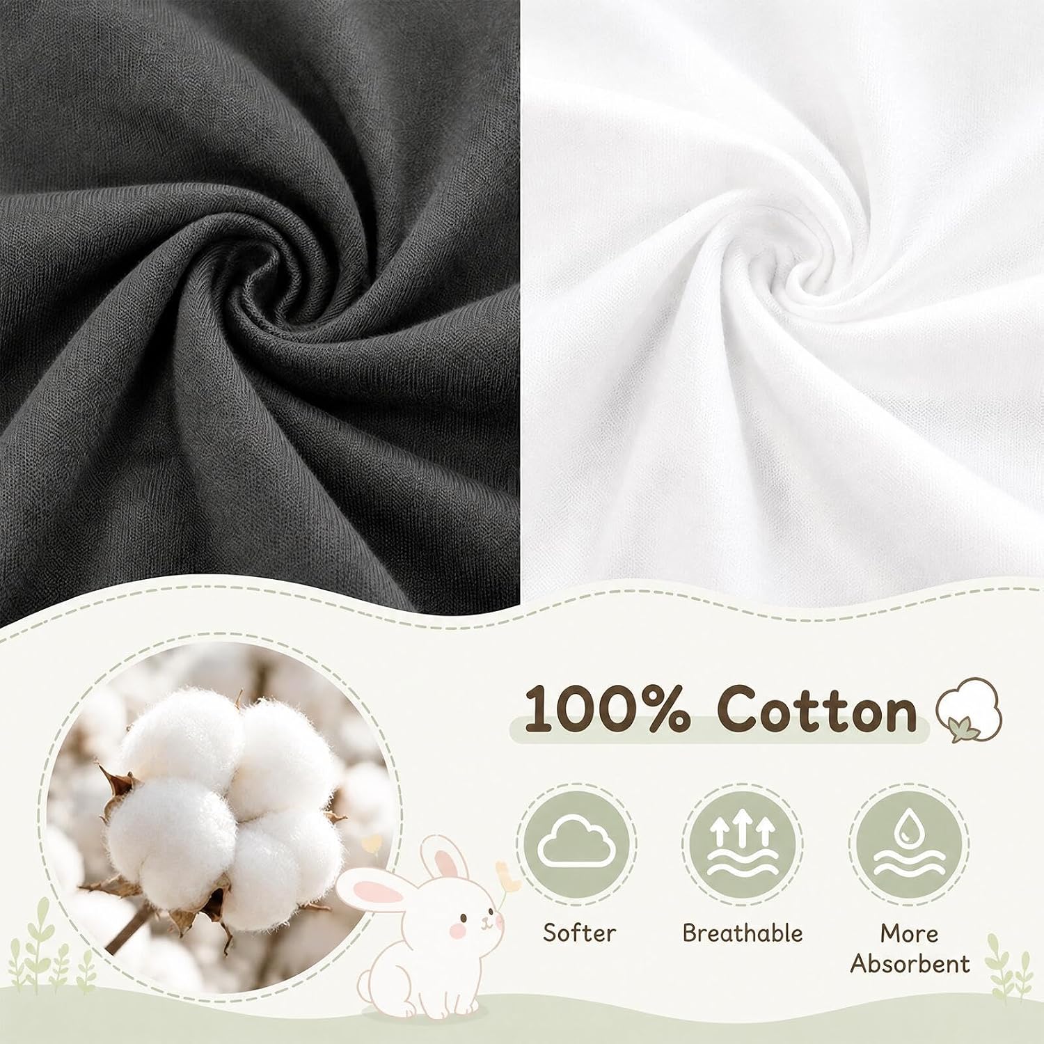 MooMoo Baby Bedwetting Short Pants Diaper Pants for Summer 2 Packs Absorbent Potty Training Pants for Boys and Girls