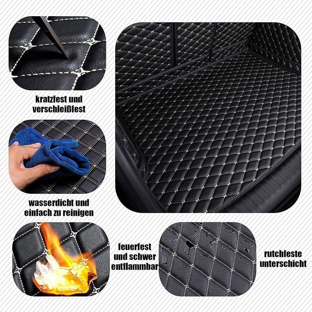 Housse Protection de Coffre pour Voiture pour Audi A6 C7 Avant Estate(2011-2018),Voiture Cuir Couverture Complète Botte Revêtement Tapis de Protection Imperméable