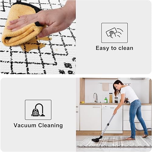 Vista 484 de KIMODE - Juego de 2 tapetes de cocina bohemios, antifatiga, antideslizantes, impermeables, ergonómicos, acolchados, cómodos, para lavandería, Caqui