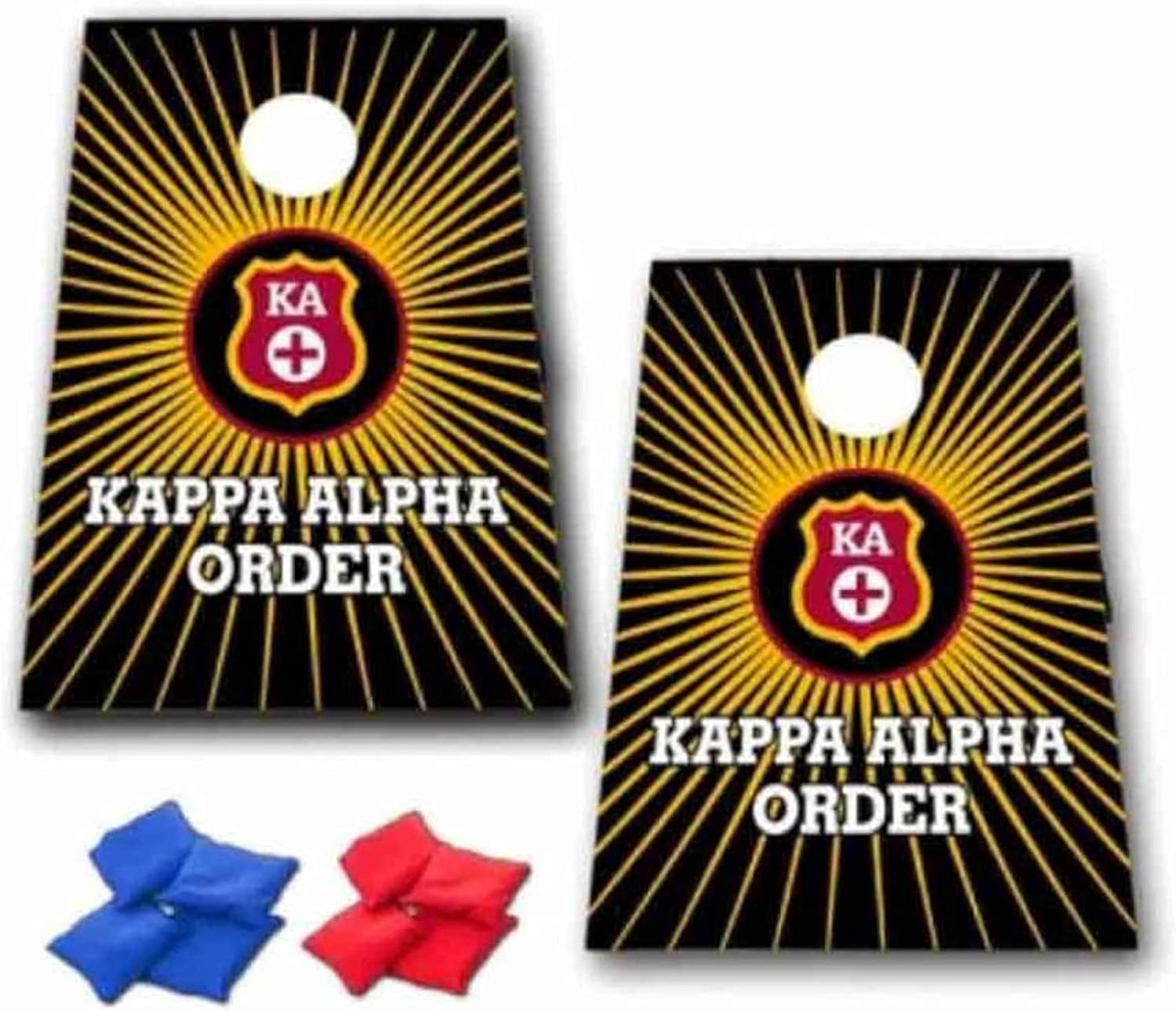 VictoryStore Cornhole Games - Kappa Alpha Order Cornhole Bag Toss Game - Starburst and Shield - 8 Bags Included