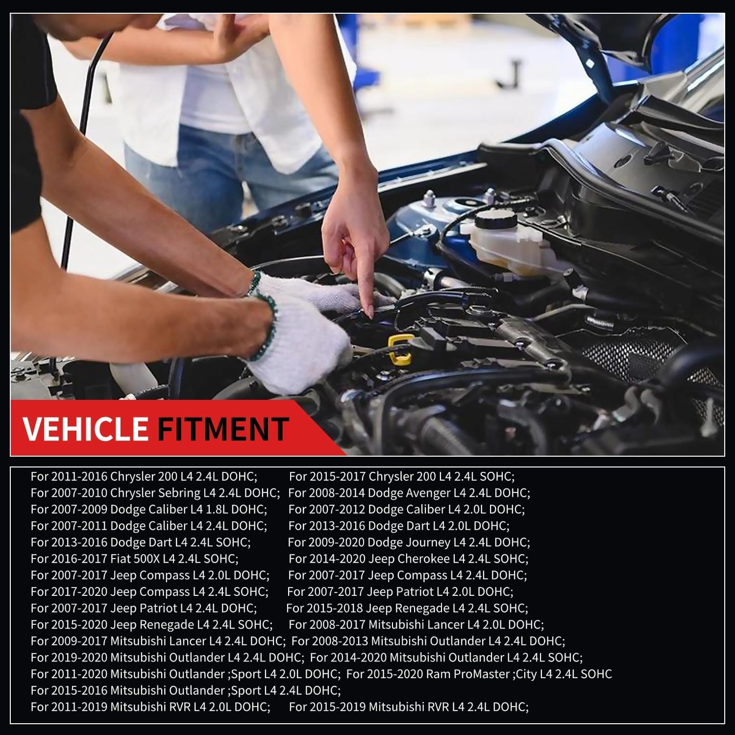 AW6038 Water Pump Compatible with Chrysler 200 Sebring, Dodge Avenger Caliber Dart Journey, Fiat 500X, Jeep Cherokee Compass Patriot Renegade, Mitsubishi Lancer Outlander RVR, L4 2.4L / 2.0L