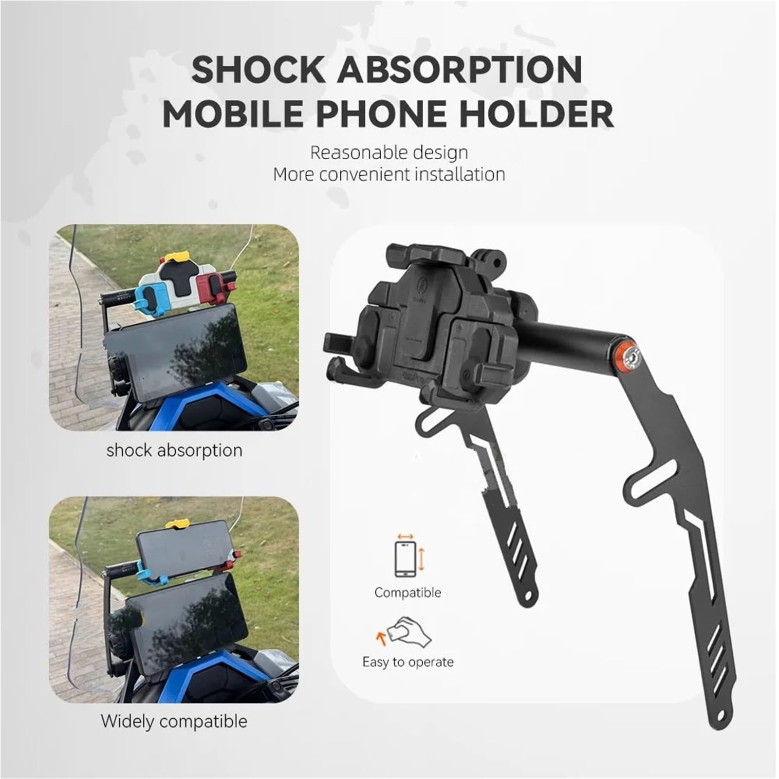Motocyklowy uchwyt do nawigacji Pasuje do ZONTES 368G ZT 368G 2024- Akcesoria motocyklowe Uchwyt na telefon GPS Stojak nawigacyjny Uchwyt na telefon(22MM-1set)