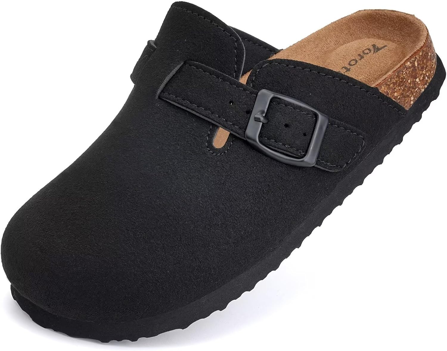 Torotto Kids Suede Clogs Cork Footbed Toddler Slippers with Arch Support & Adjustable Straps for Boys Girls Indoor & Outdoor