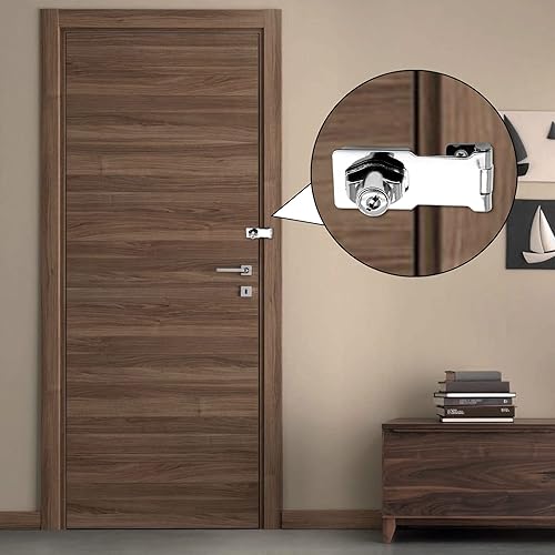 Miniatura 6 de Paquete de 2 cerraduras de cerrojo de 3 pulgadas con llaves, cierres de cerrojo de aleación de zinc, cerrojo de bloqueo con llave para puerta