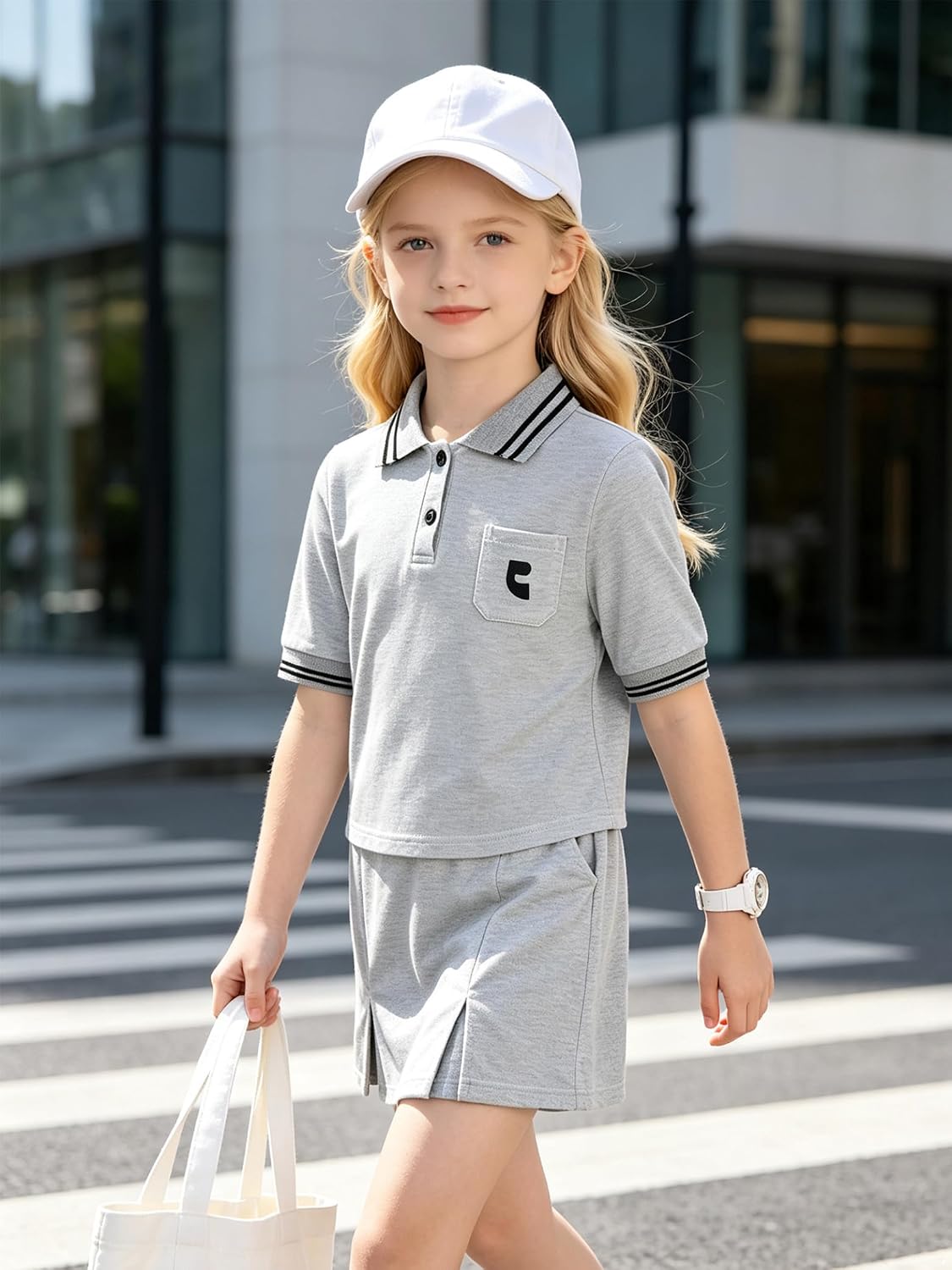 Kids Workout Set Golf Skirt Outfit Badminton Skirt