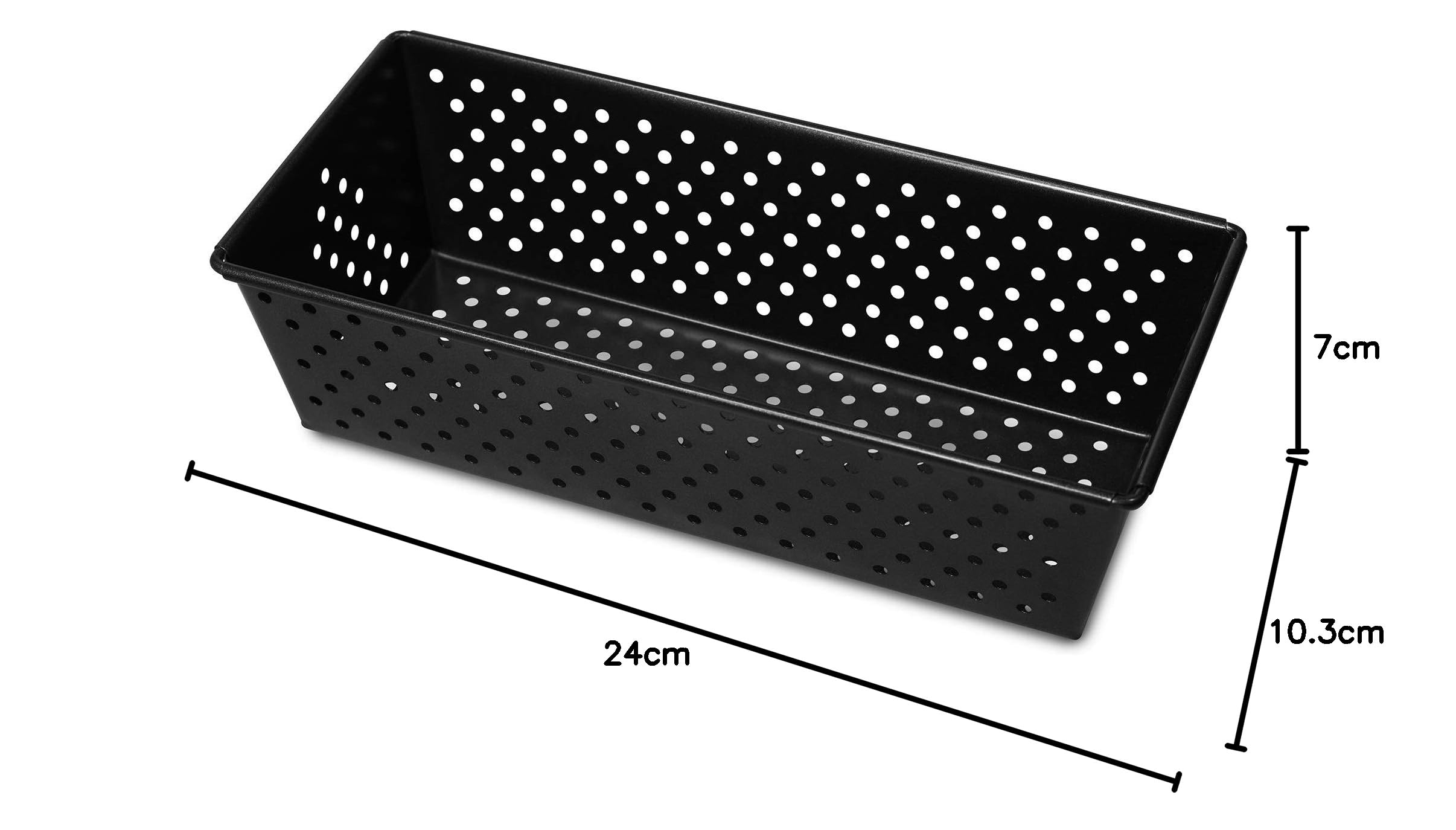 Guardini Gardenia forma do pieczenia chleba, z otworami, 25 x 11 cm, stal z powłoką zapobiegającą przywieraniu, czarna
