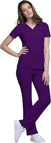 Cherokee Camiseta quirúrgica de punto iflex con cuello en V para mujer