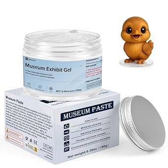 180g Clear Museum Gel, Museum Putty Clear Removable for Collections, Easy to Use, Reusable Transparent Wax for Antiques, Glass, Ceramic, Art Crafts
