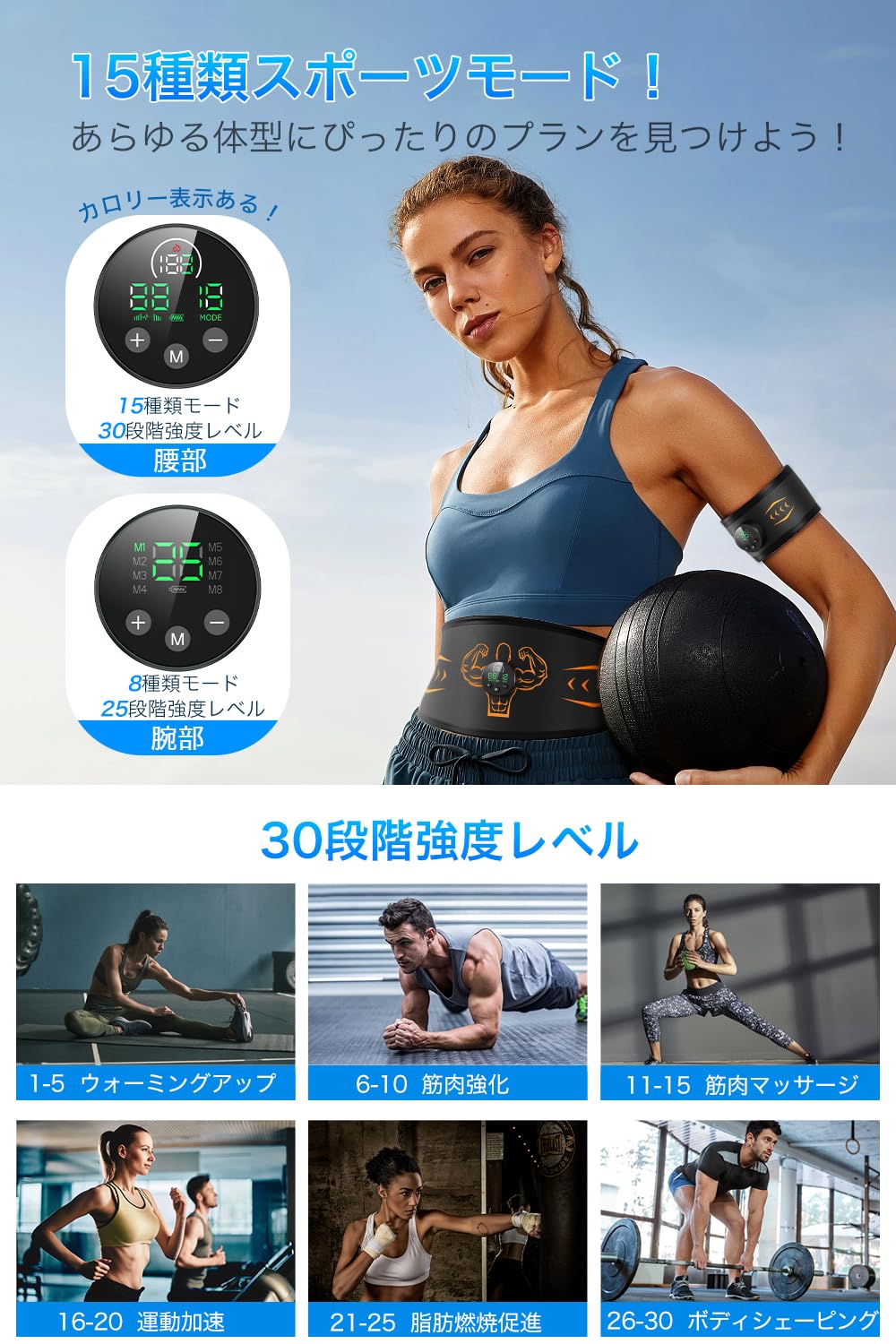 洗える電動腹筋ベルト 2025最新型 Amazon.co.jp: EMS Abdominal Belt