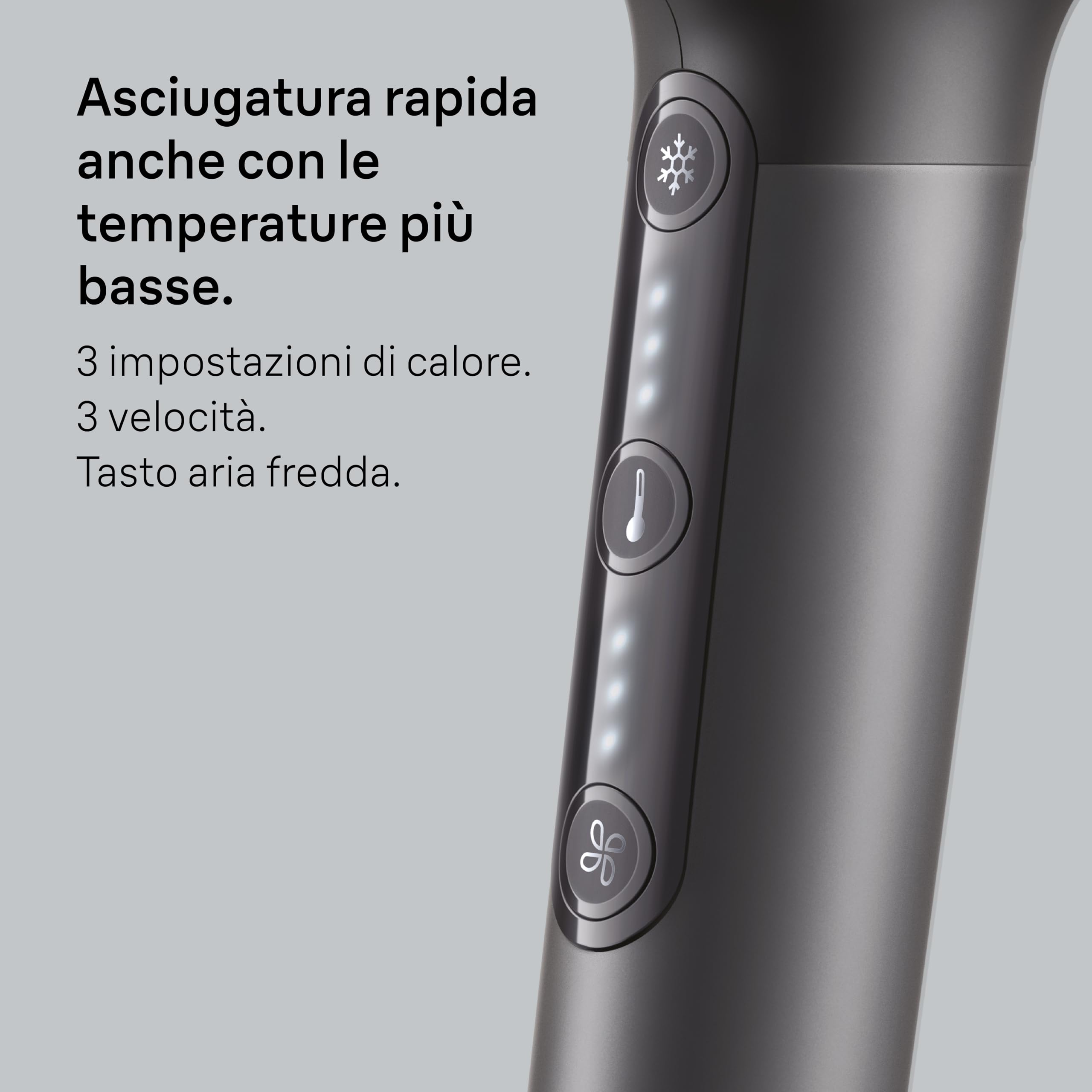 Asciugacapelli Braun HD4.2, alte prestazioni, diffusore e concentratore, Super IONTEC, motore HTDC 2100W, 3 temperature e 3 velocità, Satin Black metallizzato, protezione, risultati ottimali, BRHD425E