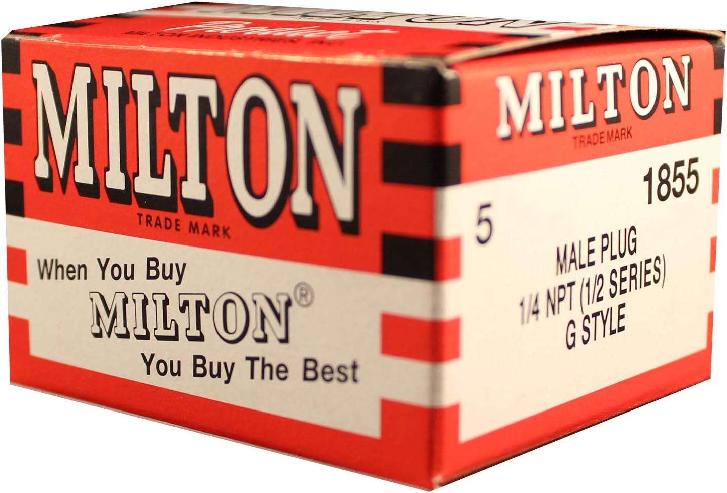 Milton 1855 1/4" MNPT G Style Plug - Box of 5