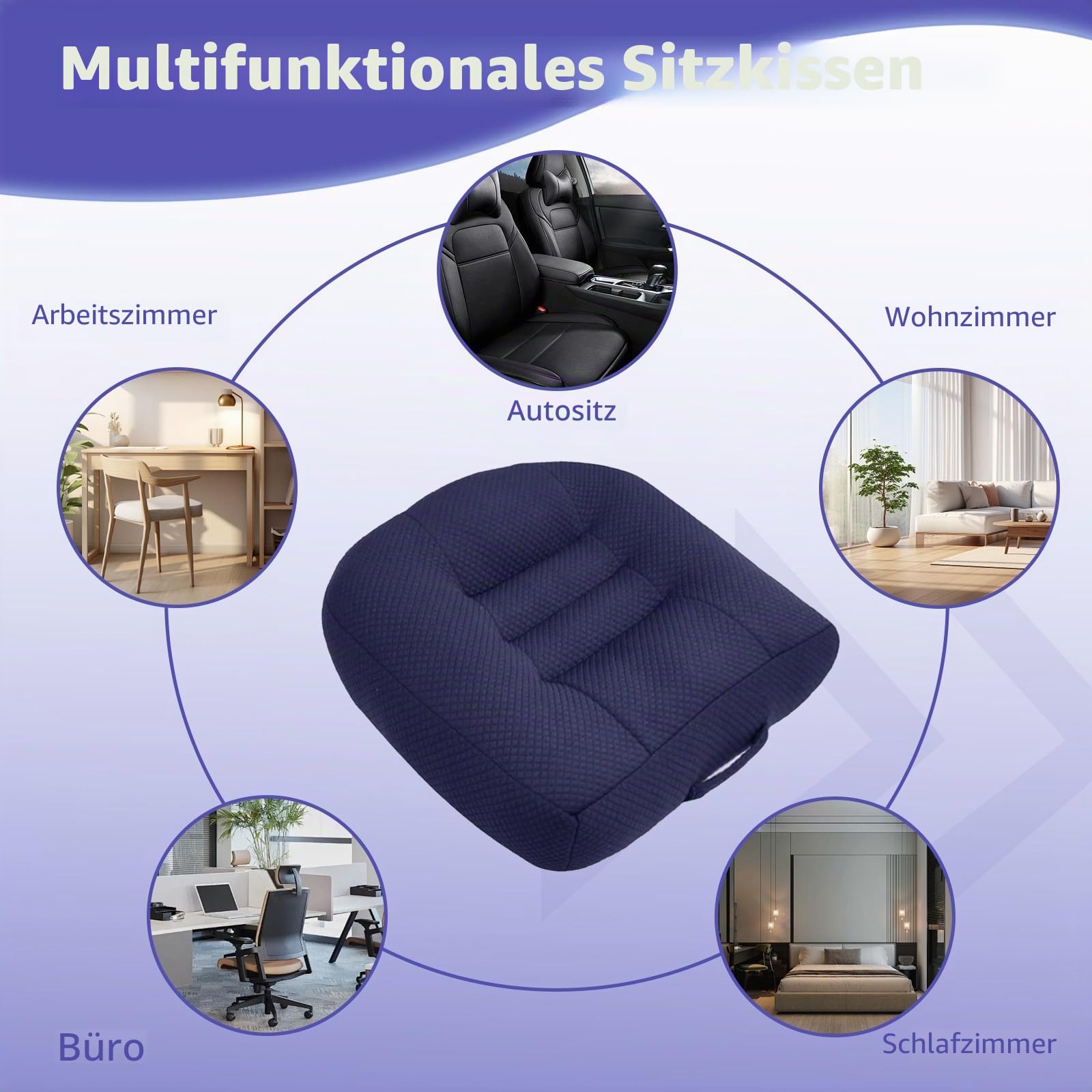 Erwachsene Sitzerhöhung Auto, Sitzerhöhung Auto Für Kleine Menschen Konzipiert, Sichtfeld Effektiv Um 4.7 In Zu Erhöhen.Auto Sitzkissen Ideal Für Auto Büro