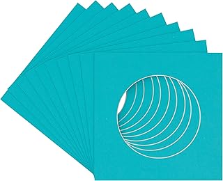 CountryArtHouse Aquamarine Blue Acid Free 20x20 Circle Picture Frame Mat with White Core Bevel Cut for 16x16 Pictures - Fits 20x20 Frame - Pack of 1 Matboard