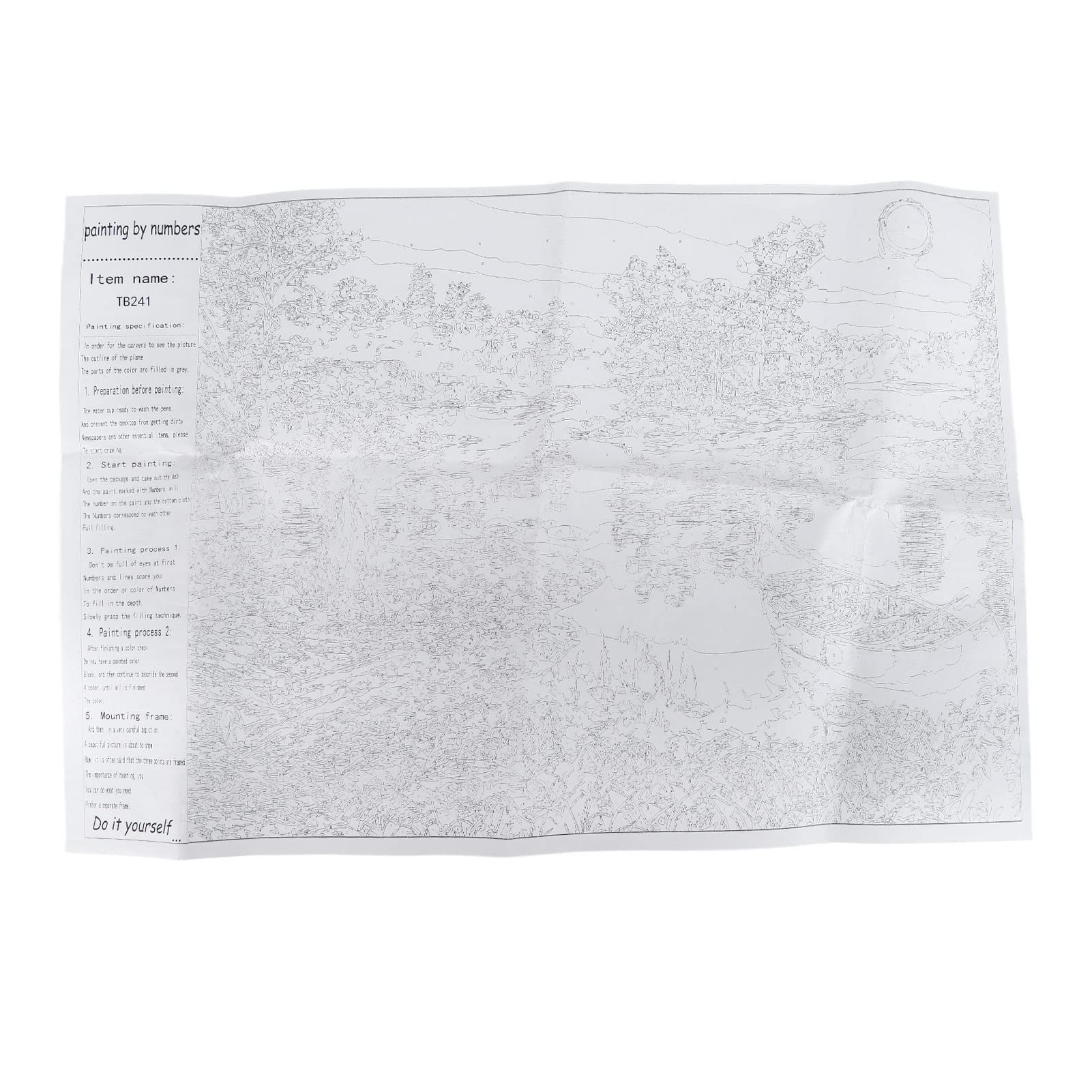Akozon Peinture par Numéros pour Adultes et Enfants Débutants, 40 X 50 Cm, Nuit au Clair de Lune, Lac Paisible, Kit de Peinture à l'huile sur Lin de qualité Supérieure, activité Familiale,
