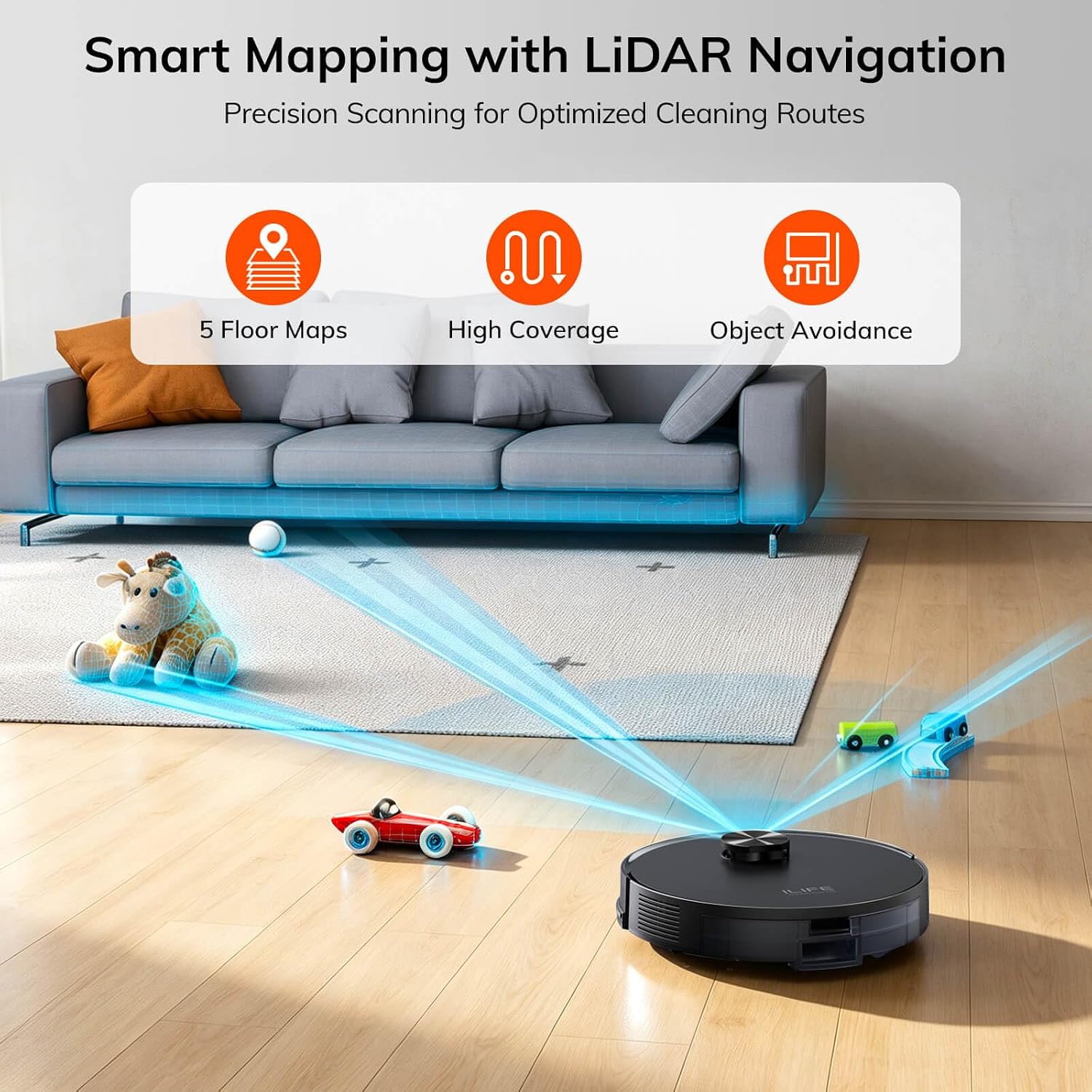 ILIFE A30s Plus Robot Vacuum, Self-Emptying Station, 10000Pa Max Suction