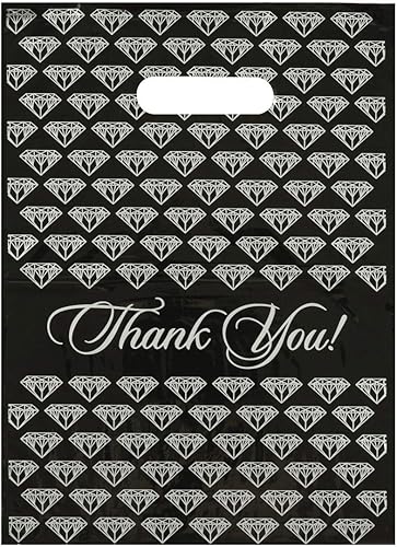 9x12 Diamante "Gracias" Die Cut Merchandise Bags 50/cs