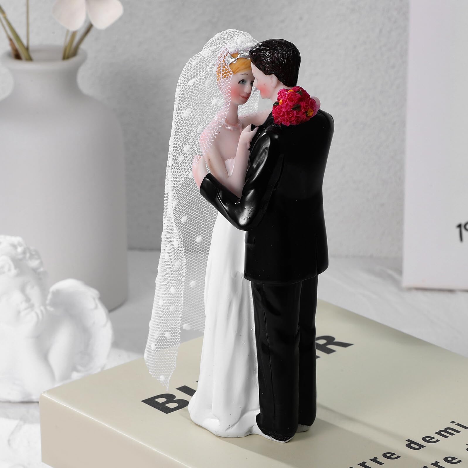 Cake Topper Matrimonio in Resina Elegante Decorazione per Torta Sposi Non Facile da Sbiadire Sicuro da Usare per Festa di Nozze