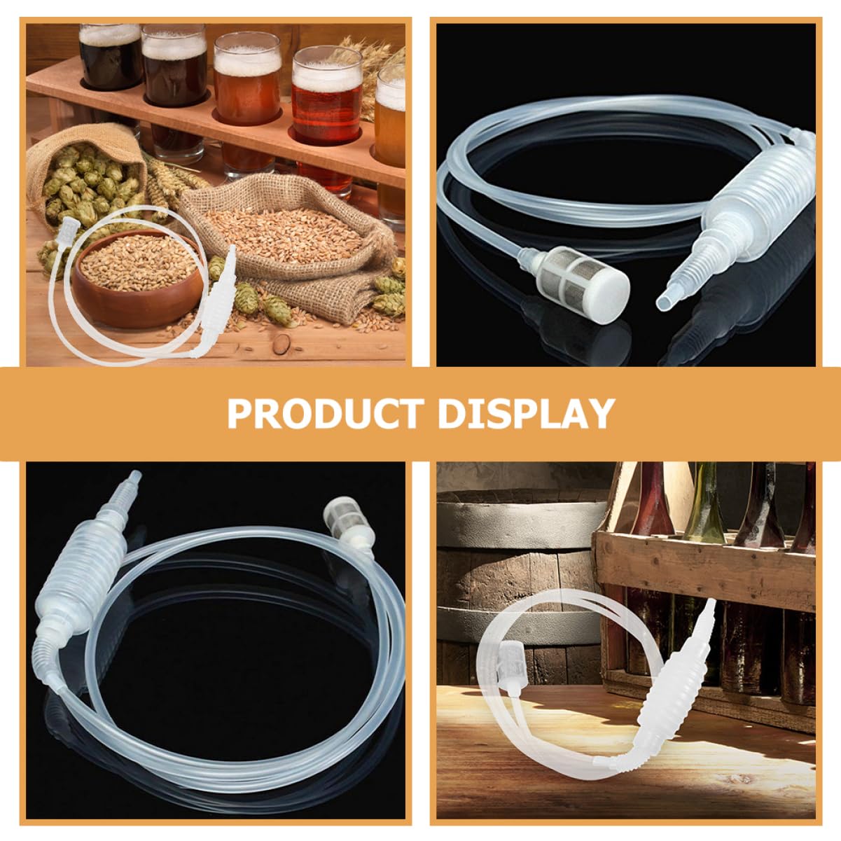 Cabilock Siphon Tubepump for Brewing Wine Siphon Hose Kit 1.9m Easy Daily Wine Making
