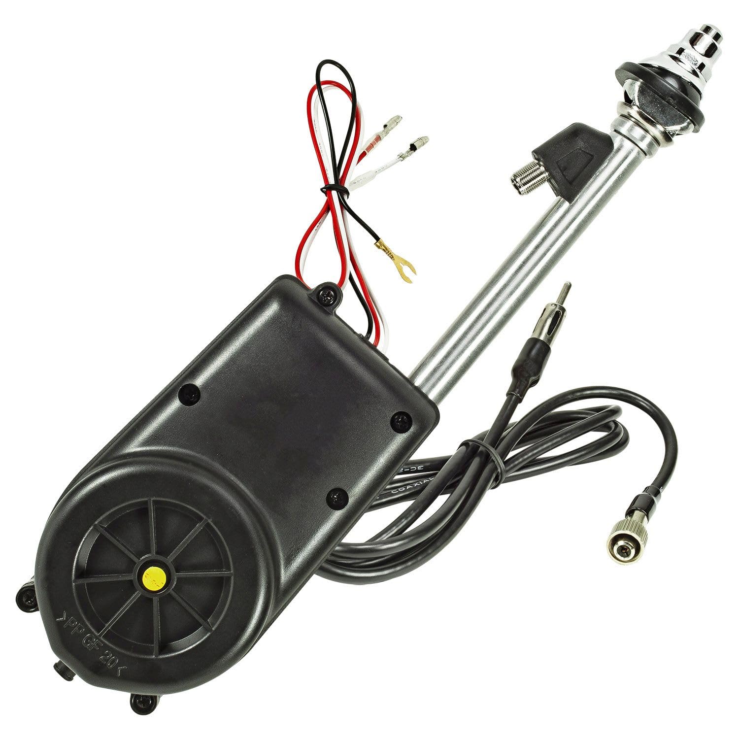 tomzz Audio 1000-058 Universal Motorantenne FM AM Anschluss DIN Stecker (M) verchromte Teleskope 5 teilig kompatibel mit z.B. Mercedes Opel BMW