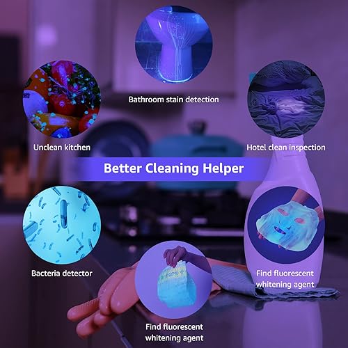 Miniatura 6 de LE - Linterna de luz negra pequeñas luces UV con 21 LED 395 nm detector de luz ultravioleta para bolígrafos de tinta invisible manchas de orina para