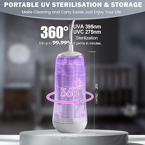 Miniatura 2 de IvyWind Juego de Cepillos Eléctricos para Biberones de Viaje con Caja de Almacenamiento, Kit de Cepillo Limpiador Automático de Biberones con