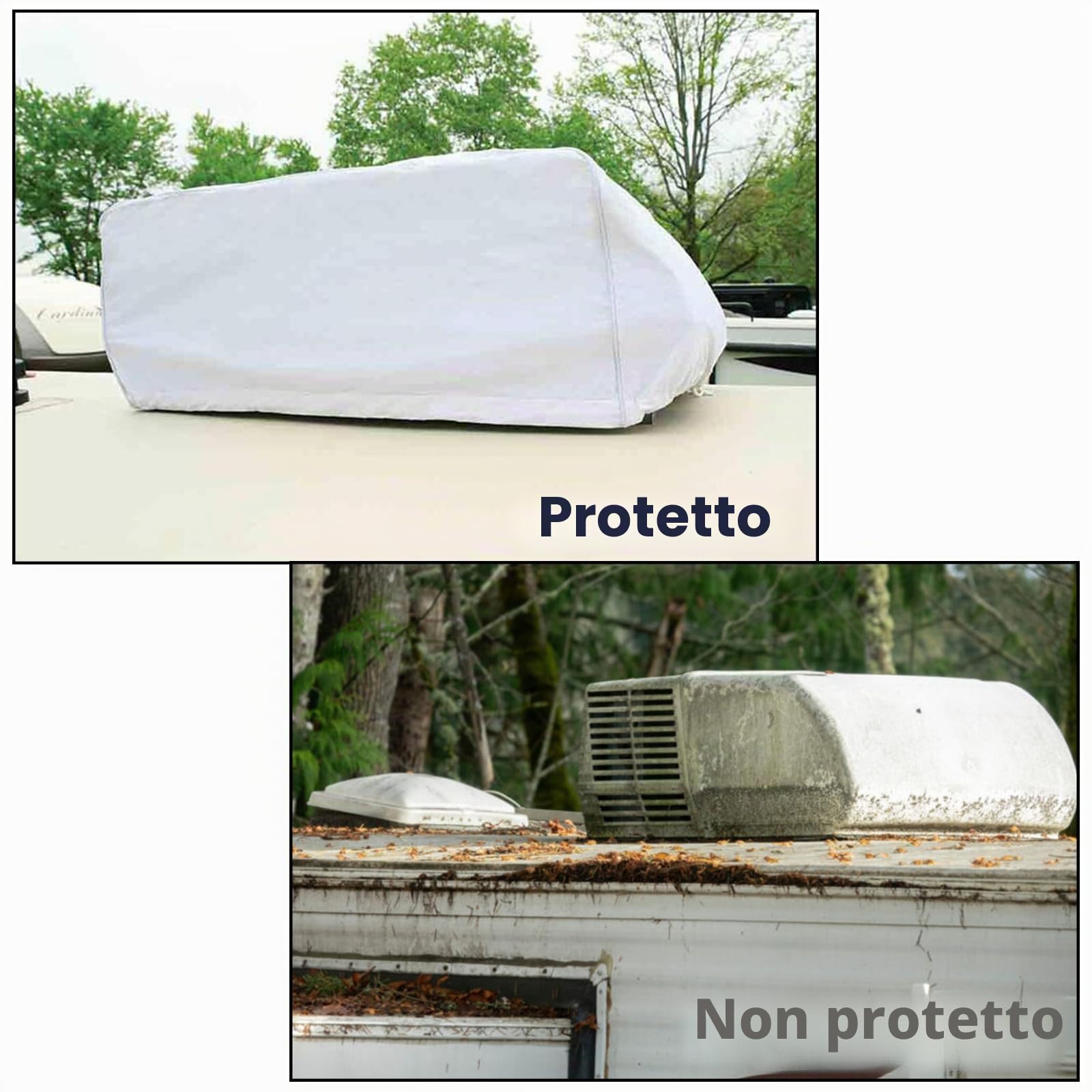 Copertura del condizionatore d'aria RV - Camper Trailer AC Protezione antipolvere , impermeabile compatibile con Dometic Brisk II, Coleman Mach I, II, III, Mach 3 Plusc, 39 "Lx26" W