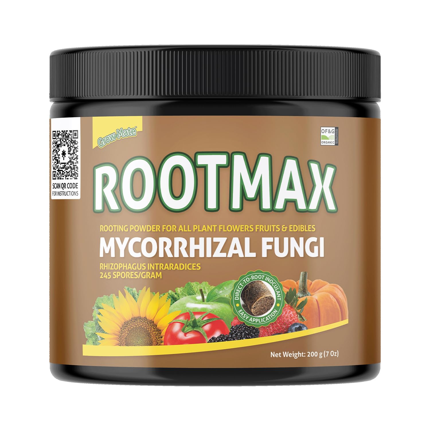 RootMax - Mycorrhizal Fungi (200 g/7.05 oz) | Rooting Powder for All Plants, Trees, Flowers & Edibles | Direct to Root Inoculant | Treats 40+ Plants