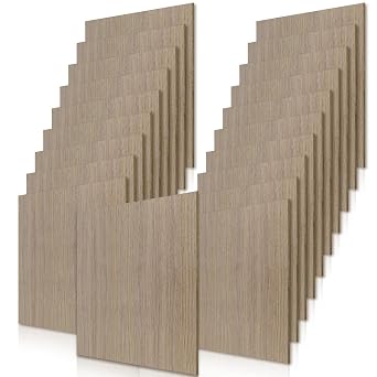 20 Pieces Walnut Plywood Sheets for DIY 12 x 12 x 1/8 Inch Unfinished Craft Wood for Laser Cutting, Engraving, Drawing, Painting, and Wood Burning 3mm Walnut Hobby Wood Sheets 20 Pcs