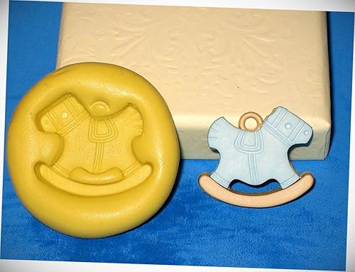 Miniatura 1 de Moldes de chocolate con sello de caballo mecedor, molde de silicona A290, resina de arcilla de caramelo, fondant, sello de ducha, caramelo,