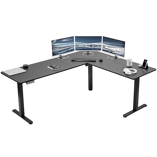 VIVO Electric L-Shaped Standing Desk