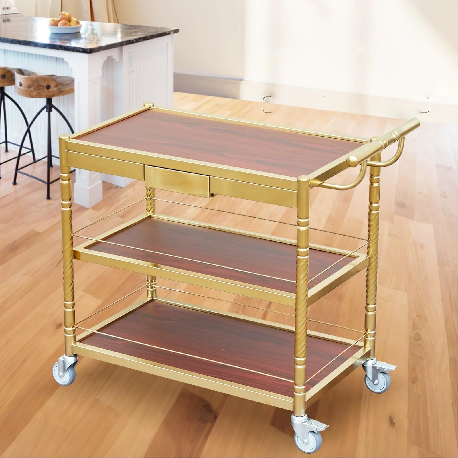 Magazzinaggio Carrello da bar a 3 livelli in acciaio inossidabile for bevande e torte
