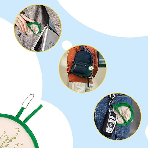 Miniatura 4 de Ventilador de mano plegable redondo de Papá Noel de 4 estilos, estilo ventilador plegable japonés, ventilador de refrigeración compacto plegable de