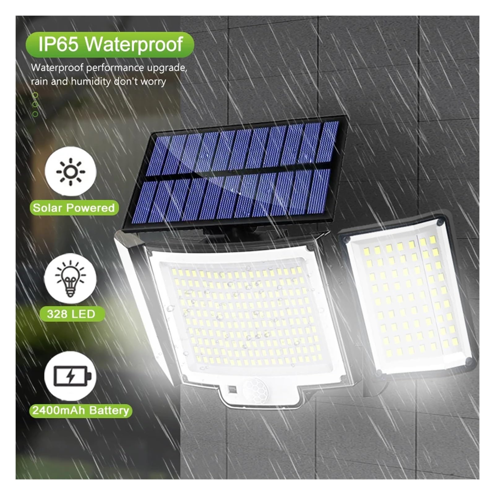Lampa solarna zewnętrzna, 348 Lampa słoneczna LED Zewnętrzna wodoodporna lampa słoneczna IP65 z 3 trybami Solarna lampa uliczna ogrodowa do chodnika na trawniku