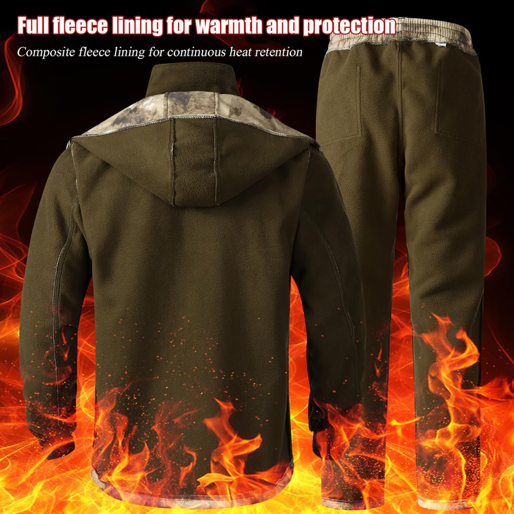 Conjunto Táctico De Chaqueta Y Pantalón para Hombre, Uniforme De Caza De Forro Polar Impermeable