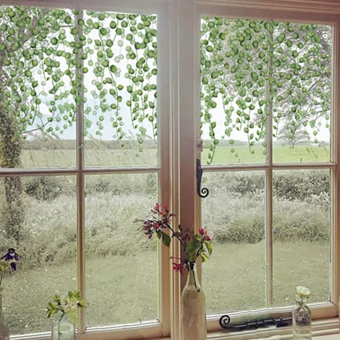 Décalcomanies de fenêtre vigne et feuille florale double face de qualité supérieure