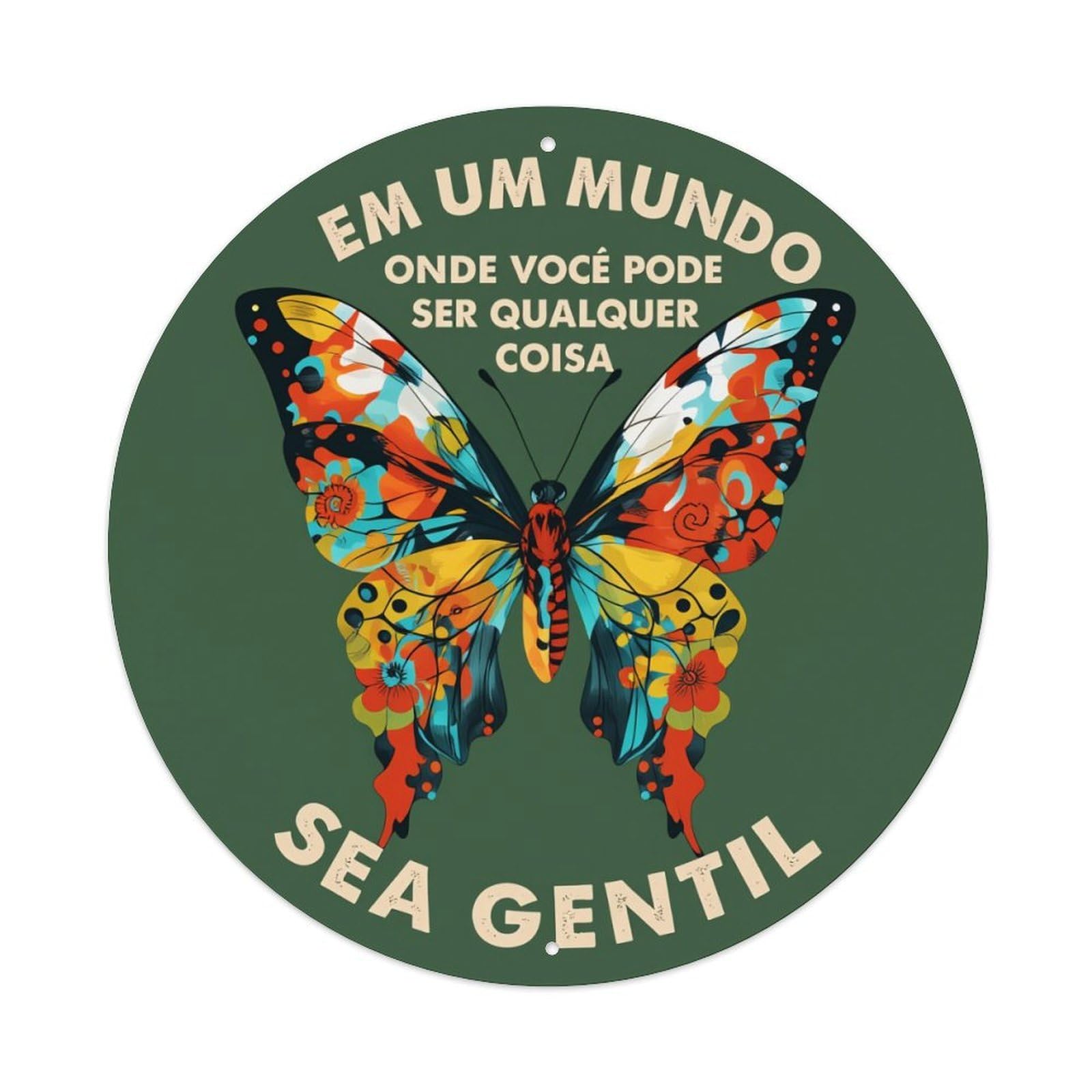 Jdfenggu Vintage Colorful Butterfly Art Design Pattern Retro Metal Tin Sign, Metal Poster For Bar, Home, Man Cave, Kitchen, Laundry Room Art Decor 8X8 Inch