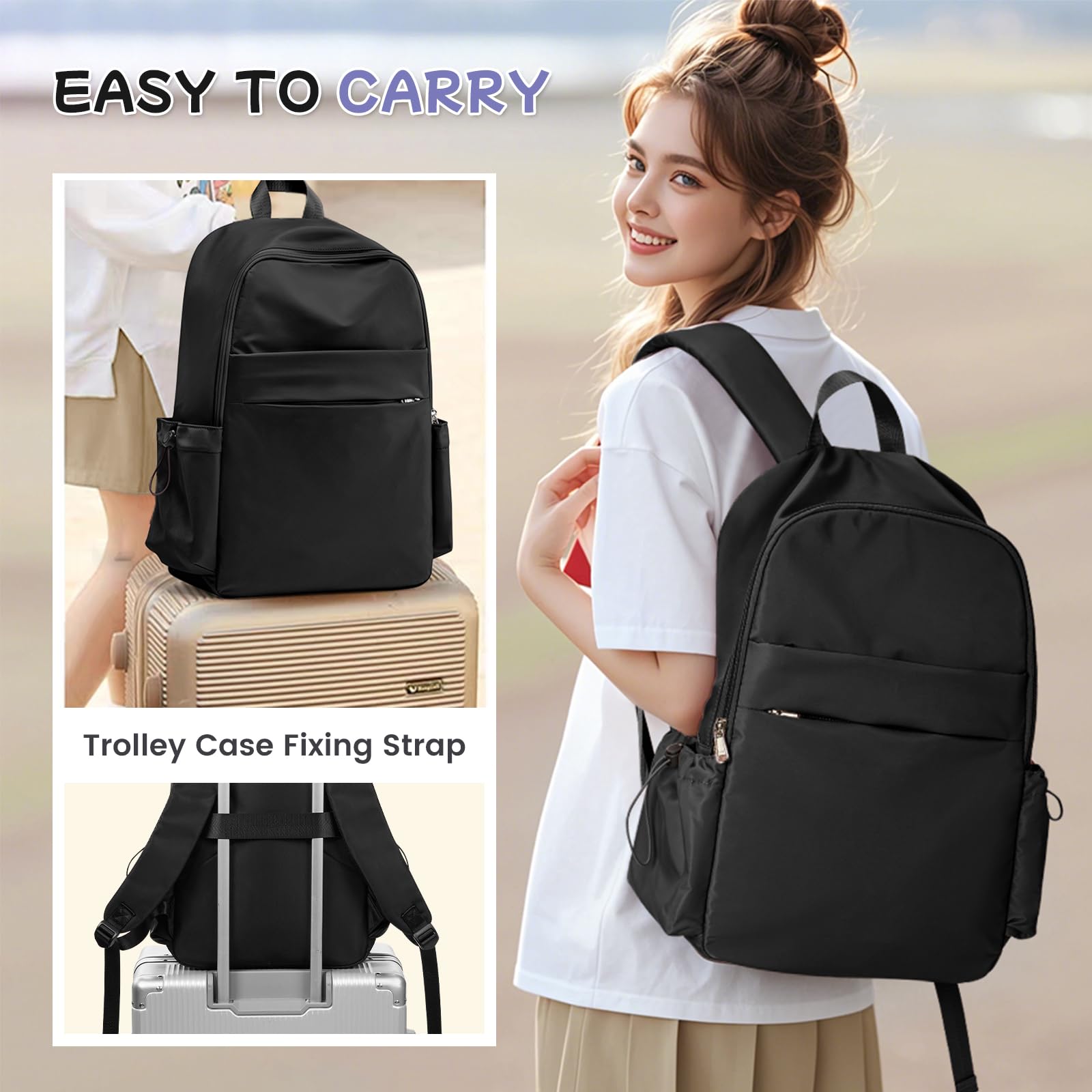 HYC00 Zaino Scuola Superiore Ragazza,Zaino da Scuola Media Ragazzo Zaino Università Leggero Resistente all'acqua College Casual Daypacks, Zaino PC 14 Pollici Zaini Scuola Cartella Adolescente