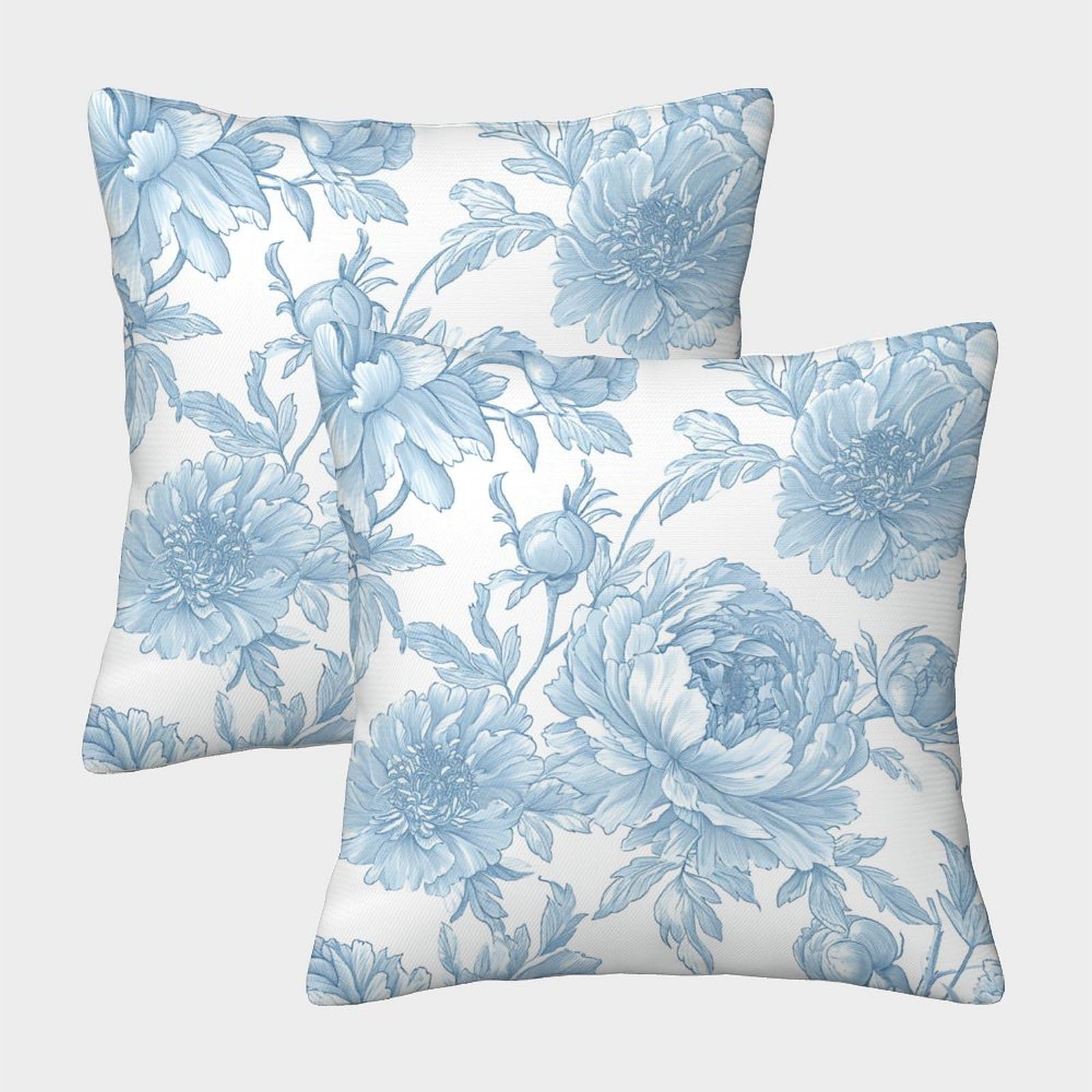 UENDOKRNN Flower Cushion Cover Set of 2 Soft with Invisible Zipper Decorative White Daisy Throw Pillow Cases for Living Room Sofa And Outdoor Decor 50x50cm