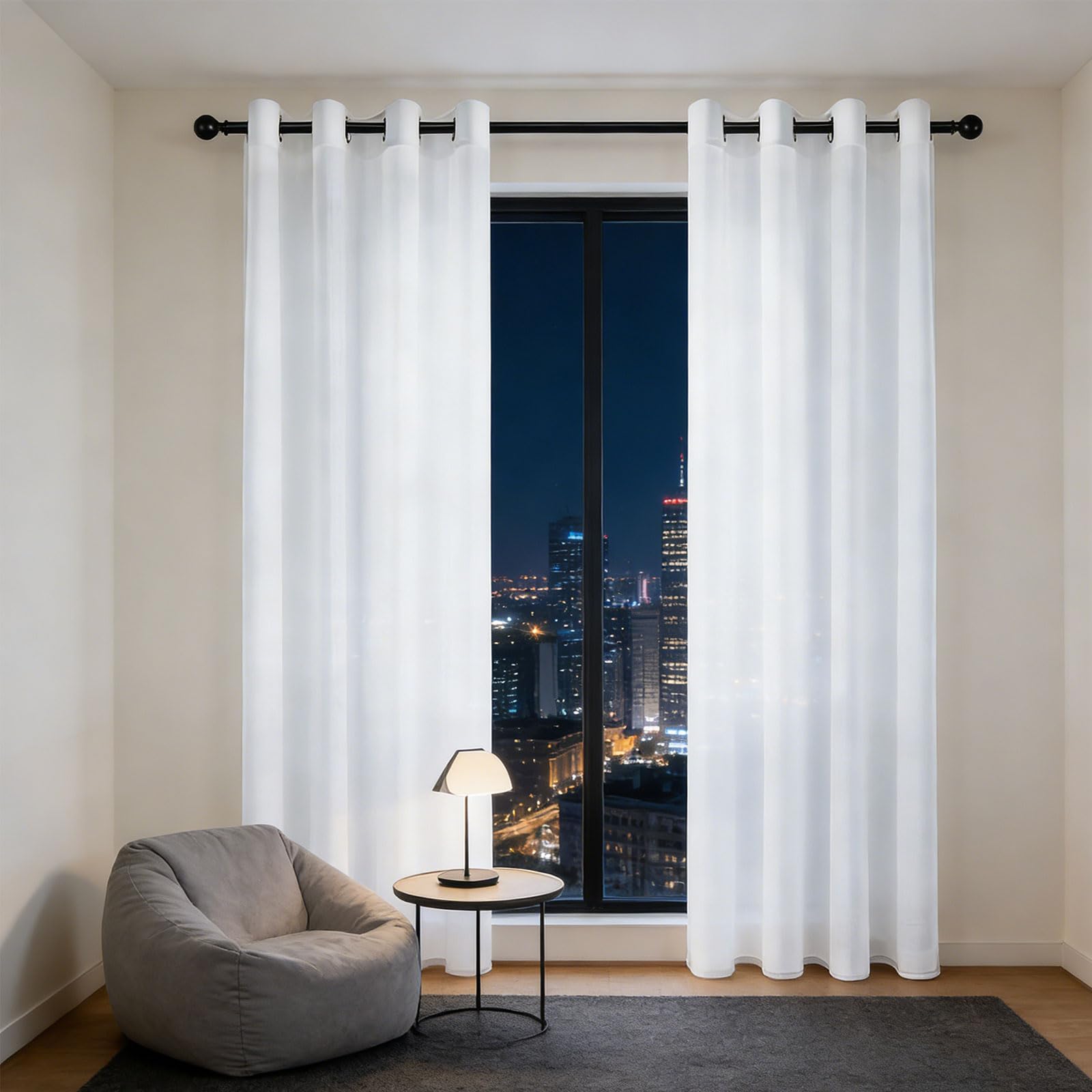 Voilage 300 x 300 cm doux et esthétiques au tombé parfait