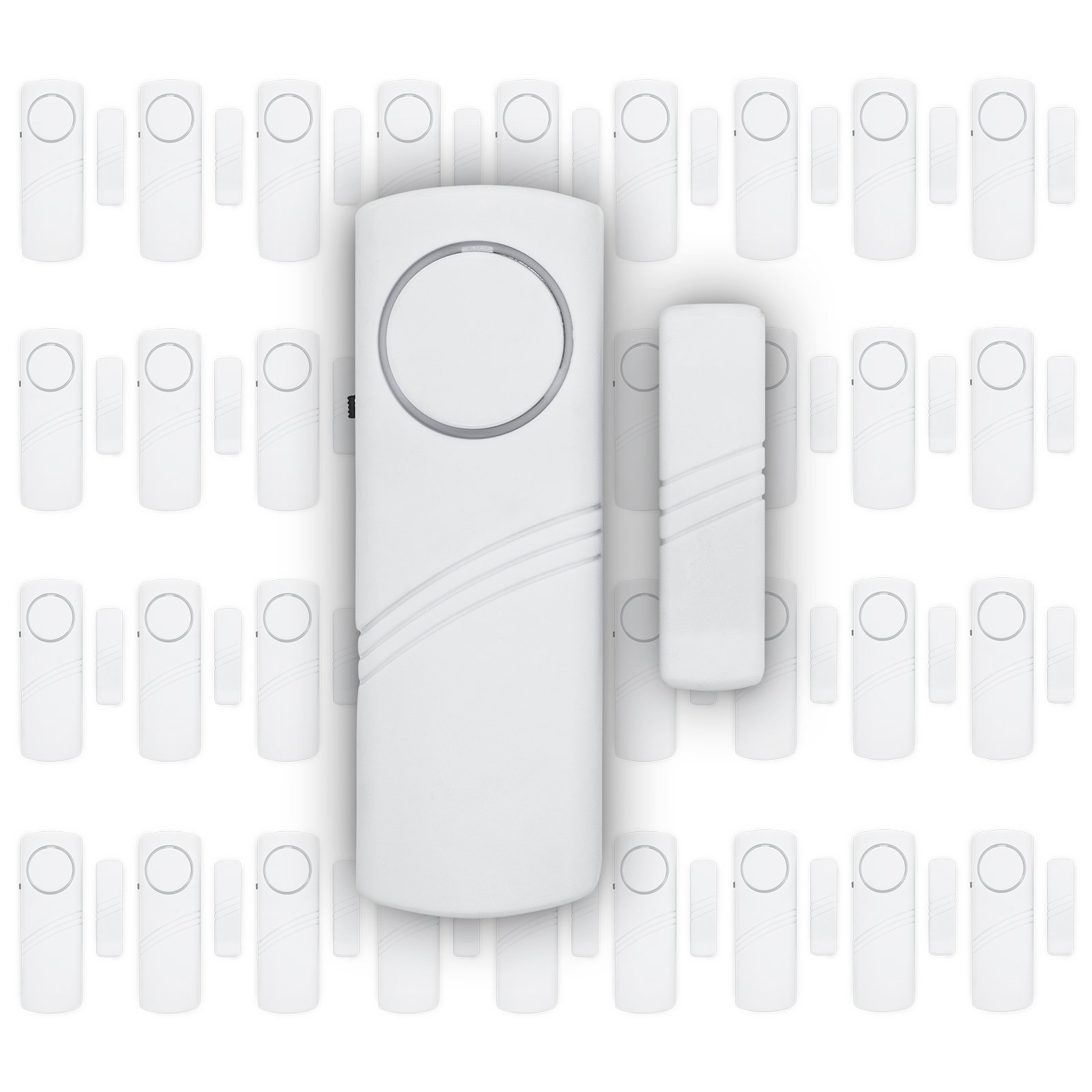 Adapter Universe Türalarm Fensteralarm Alarmanlage 90dB Schalldruck Sirene Einbruchschutz System passend für Indoor Haus Wohnung 35 Stück