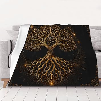 Tree Celtic Soft Blanket All Season Fuzzy Throw Warm Lightweight Blanket Fleece Throws Flannel Blankets for Bed Sofa Couch Travel Home Living Room Decor 50X60