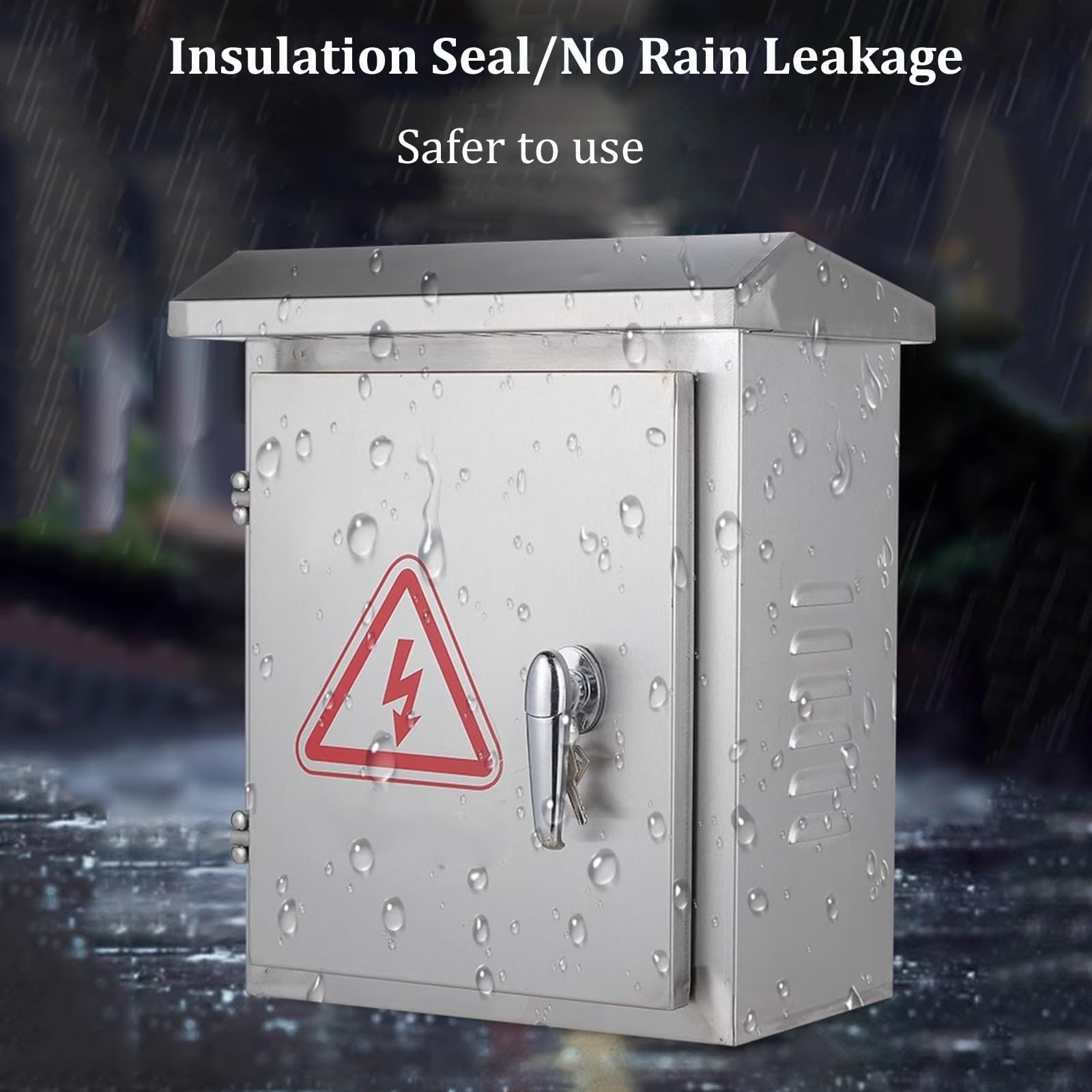 XBTGS Caja eléctrica de acero inoxidable impermeable, armario de pared a prueba de polvo con cerradura reforzada y placa extraíble, 50 x 39,9 x 20 cm para seguridad, color: 50 x 39,9 x 20 cm