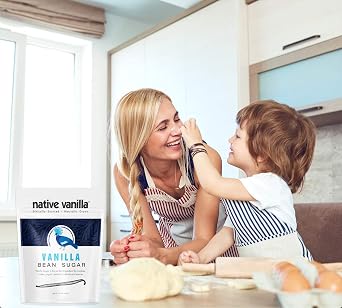 Organic Vanilla Bean Sugar Native Vanilla Made from Premium Vanilla Bean Pods For Chefs and Home Cooking, Baking, and Dessert Making Made with Real Vanilla Beans - 12 Oz