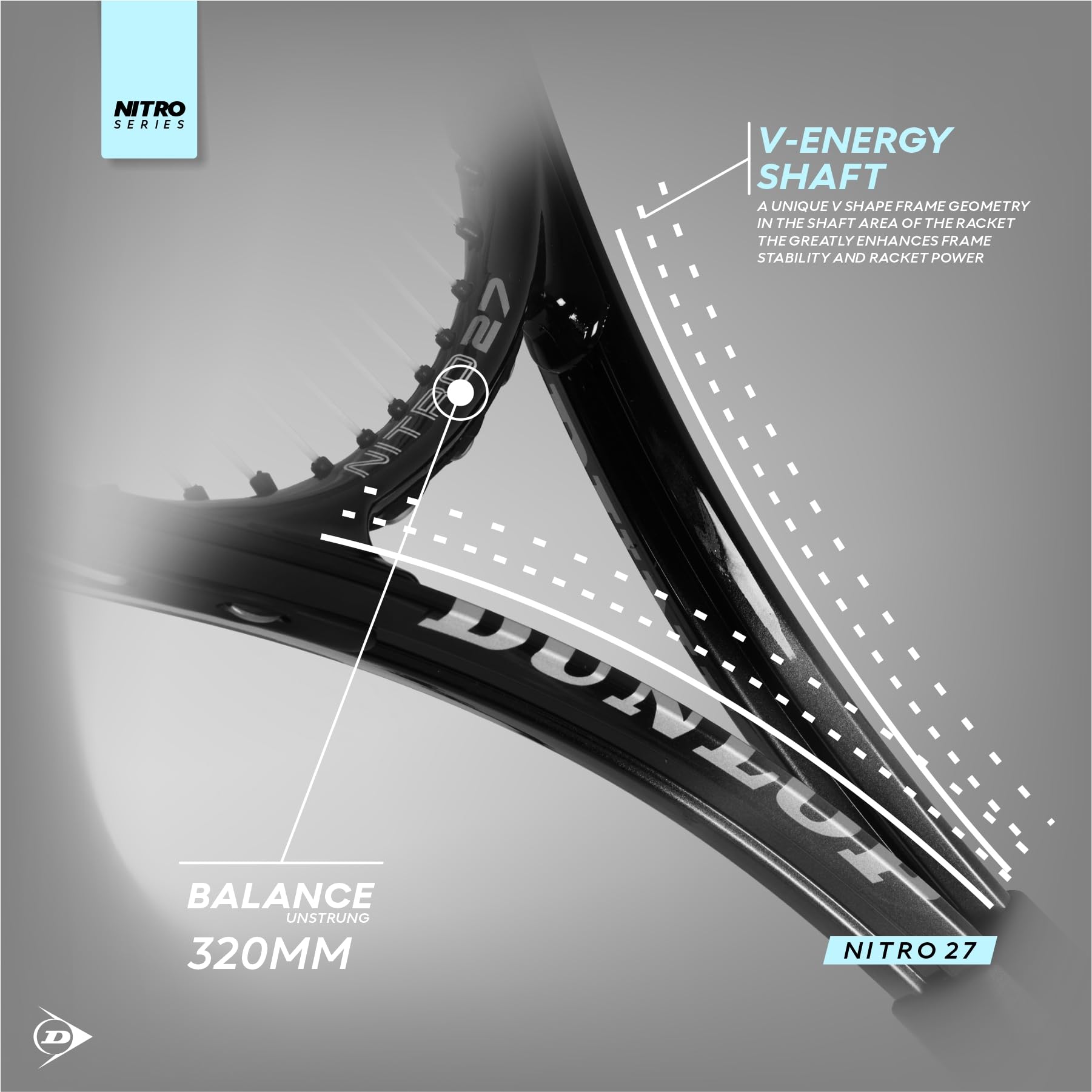 Dunlop Nitro 27 Iches - Racchetta da tennis
