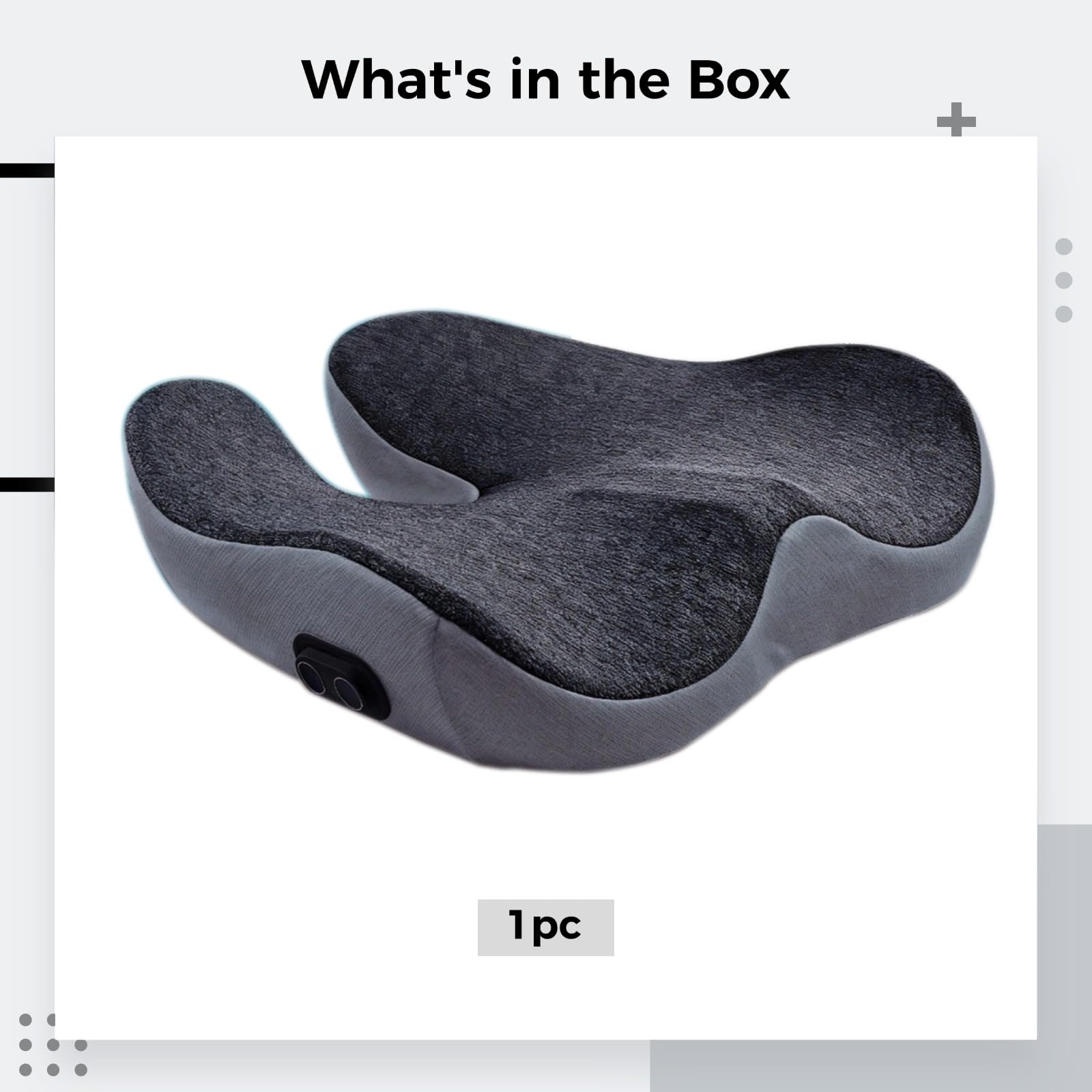 Cojín de asiento de masaje con calefacción y soporte de masaje, almohadilla ergonómica para apoyo postural, coxis y comodidad lumbar, batería de 2000 mAh, para oficina, hogar y viajes