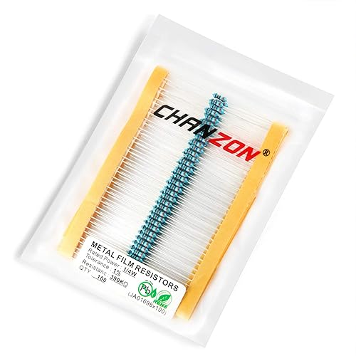 Vista 277 de Chanzon 100pcs 1/4W (0.25W) 33K Ω ohmios Resistencia fija de película metálica 0.01 ±1% Tolerancia 33KR MF Resistencias de orificio pasante
