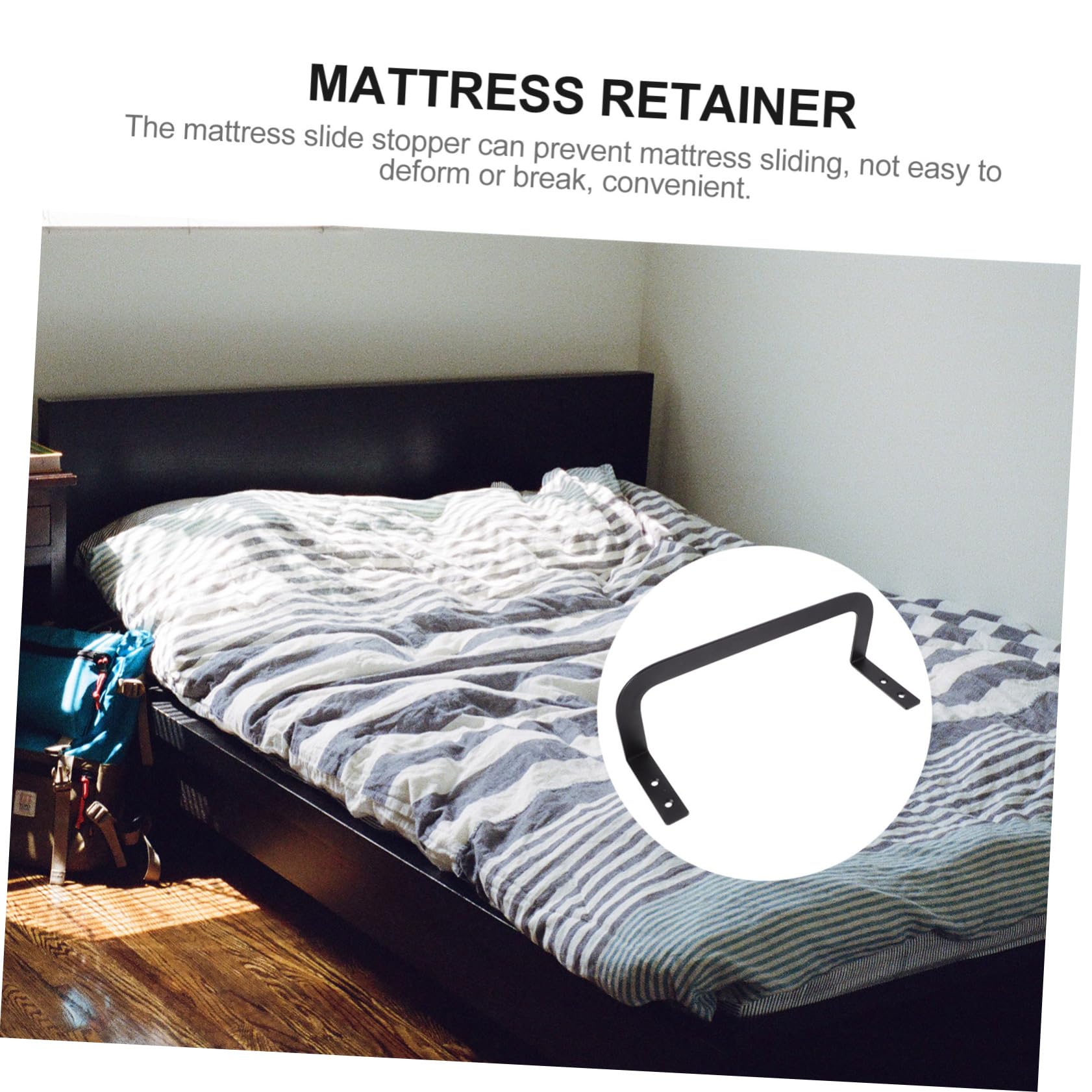 Homoyoyo Adjustable Mattress Slide Stopper for Bed Frames - Non-Slip Gripper to Prevent Sliding and Secure Your & Foster Mattress in Place Essential Bed Parts